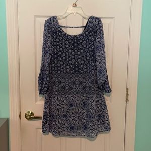 Blue Multi-pattern Shift Dress